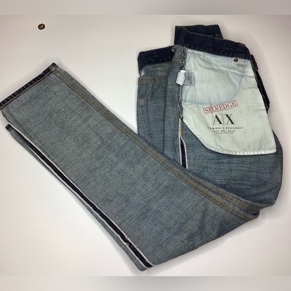 Selvedge Jeans. Armani Exchange. Straight Leg. 32 Waist - Picture 11 of 13
